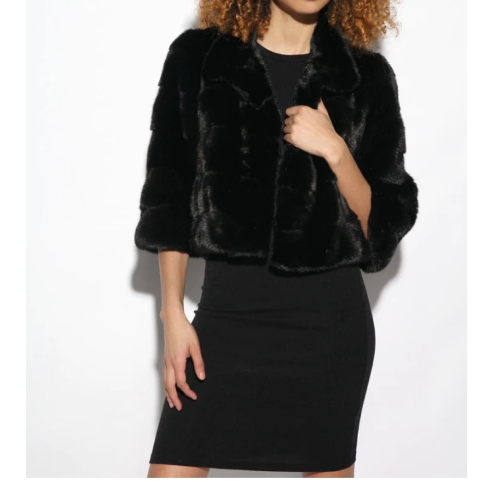 Crop Faux Fur Bolero Jacket